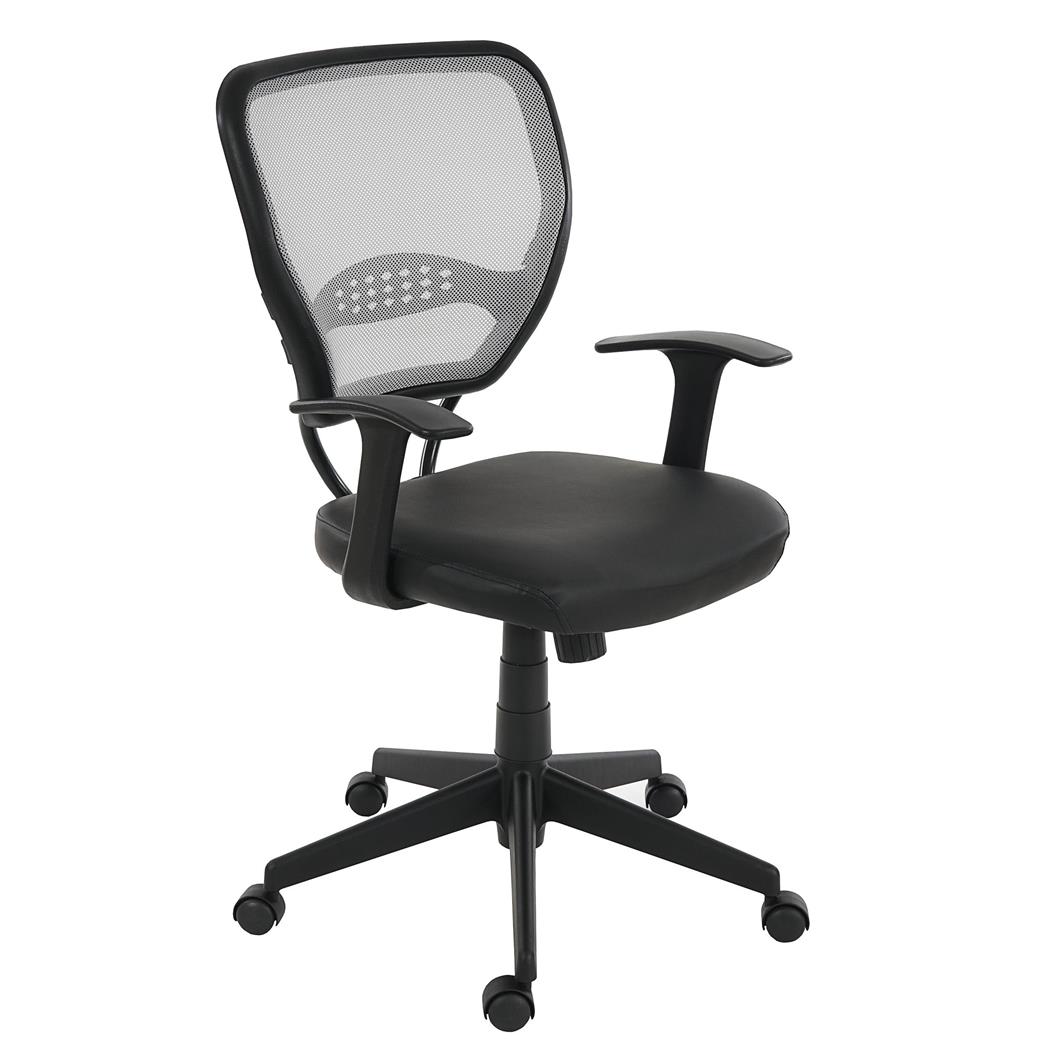 Bureaustoel XXL (tot 150kg) TENOYA BASE met Armleuningen, Rugleuning met Mesh, Grijs