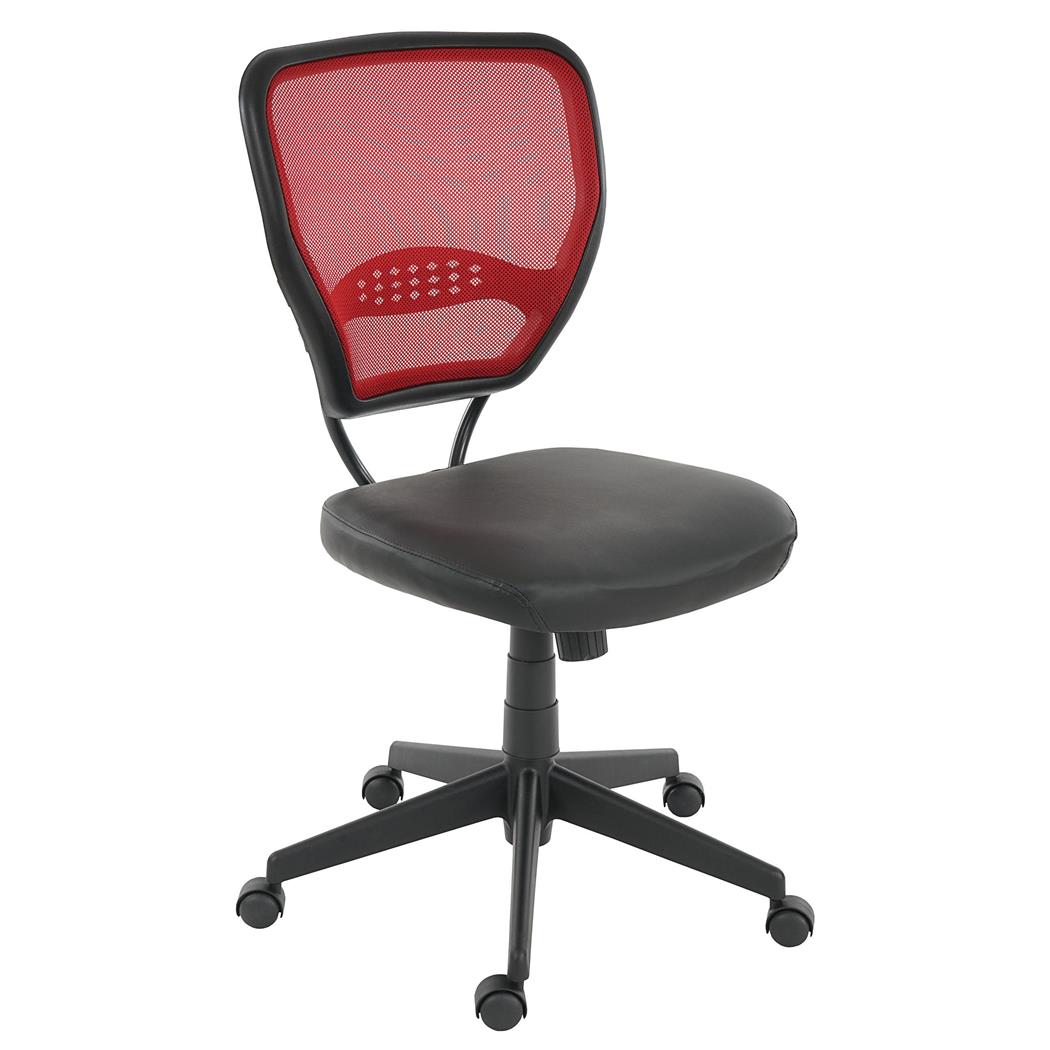 Bureaustoel XXL (tot 150kg) TENOYA BASE Zonder Armleuningen, Rugleuning met Mesh, Rood