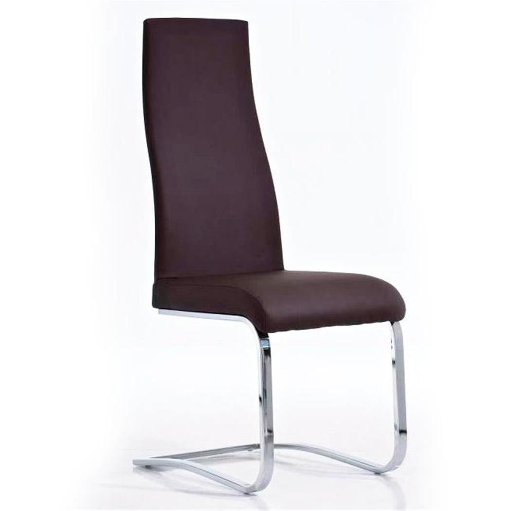 Vergaderstoel MILA, Exclusief Ontwerp, Ergonomische Hoge Rugleuning, in Bruin Leder