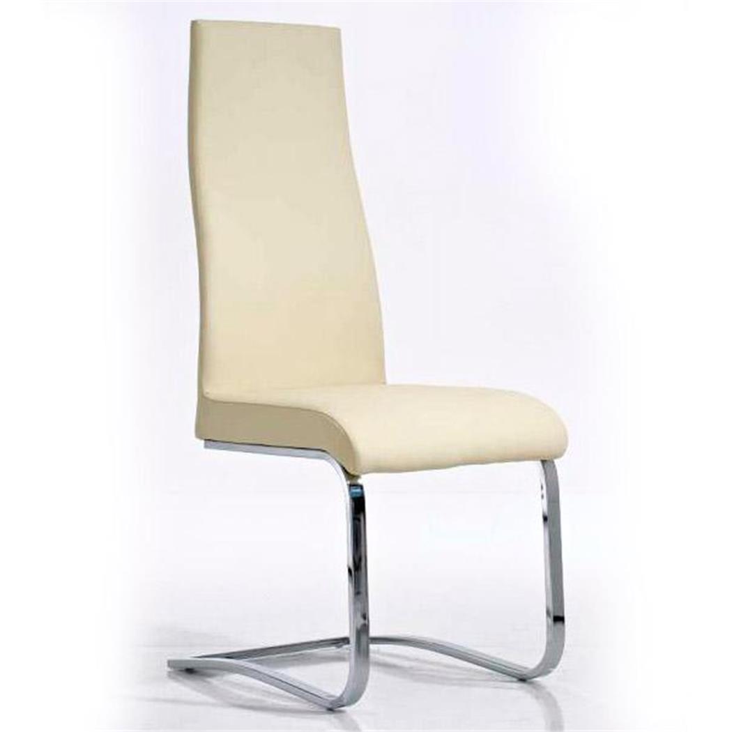 Vergaderstoel MILA, Exclusief Ontwerp, Ergonomische Hoge Rugleuning, in Beige Leder