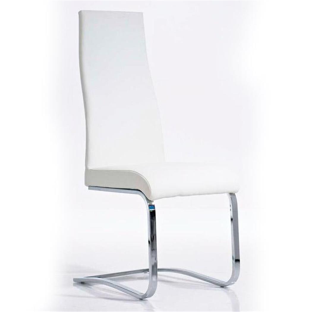 Vergaderstoel MILA, Exclusief Ontwerp, Ergonomische Hoge Rugleuning, in Wit Leder