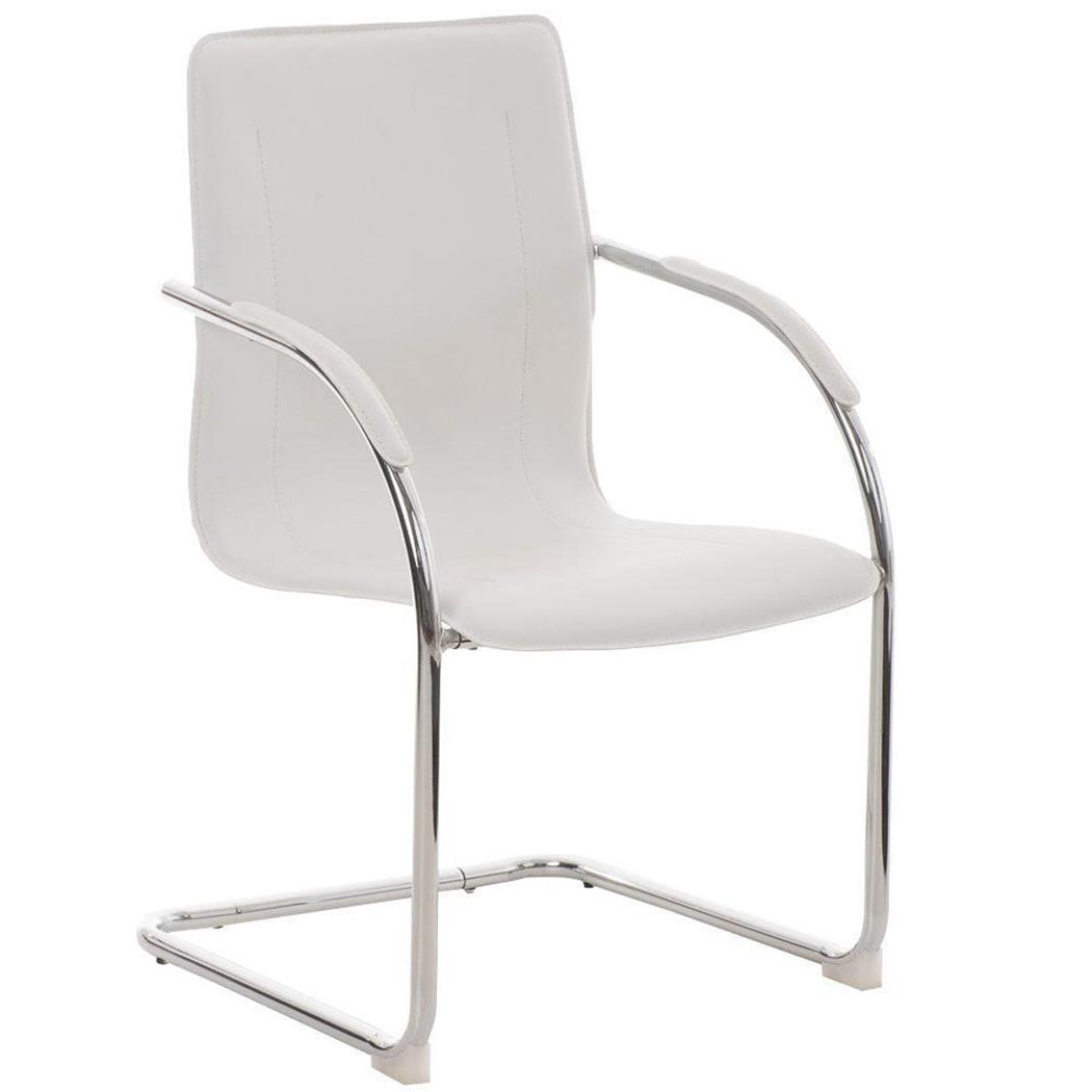 Vergaderstoel FLAP, Metalen frame, Elegant en Modern Ontwerp, Wit Leder