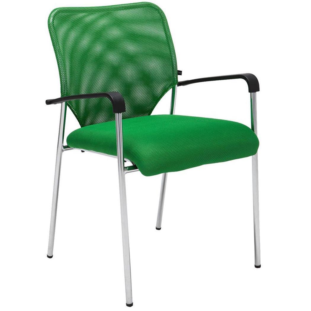 Vergaderstoel JAMAICA, Stevig en Comfortabel, Ademend Mesh in de Kleur Groen