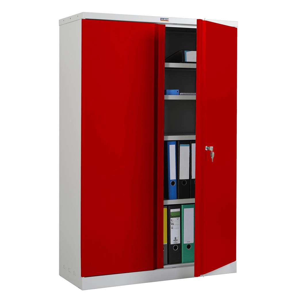 Archiefkast CARIN 2 DEUREN, 140x92x37 cm, van Staal, Kleur Rood