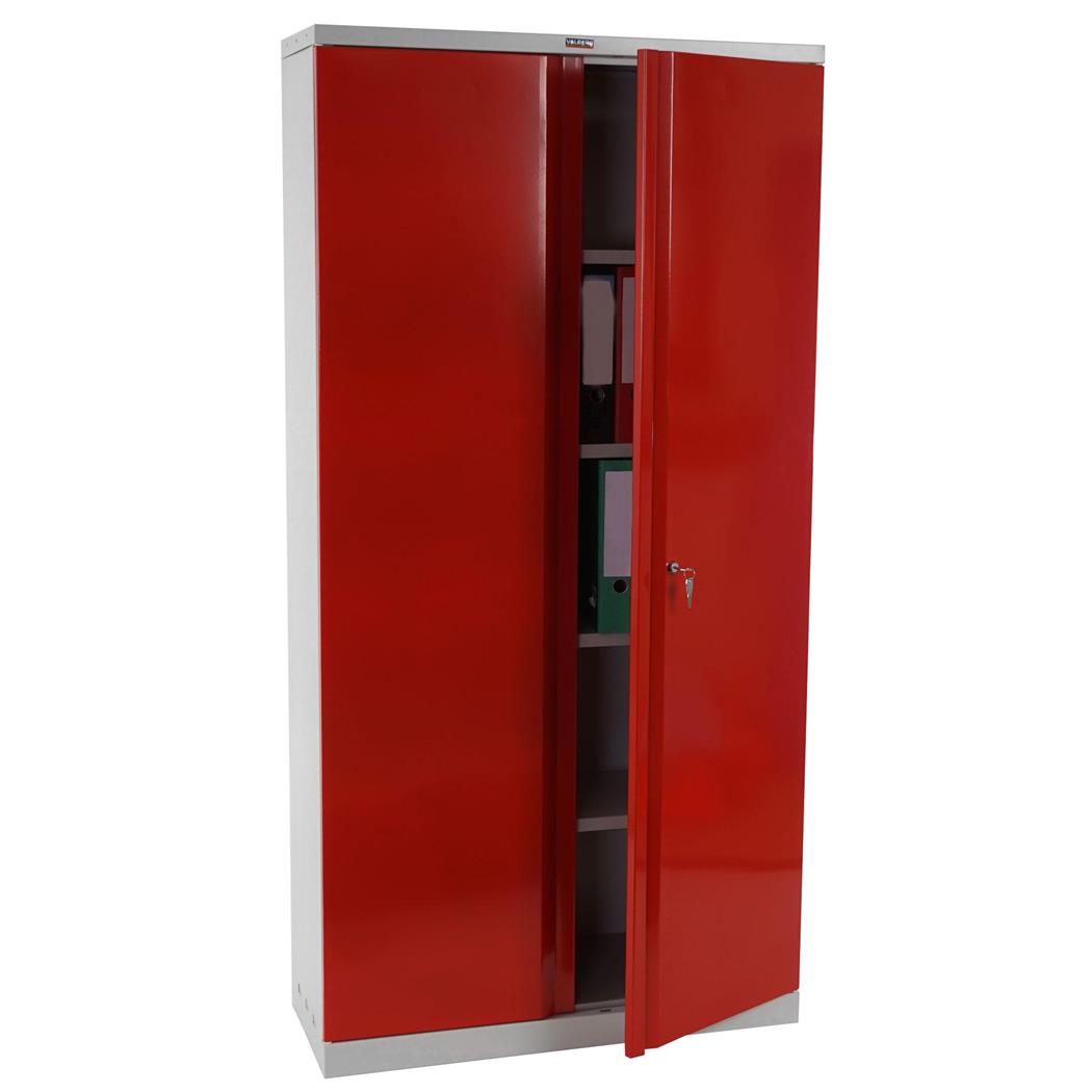 Archiefkast CARIN 2 DEUREN, 182x92x37 cm, van Staal, Kleur Rood
