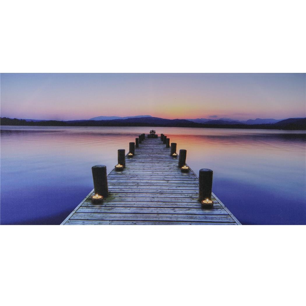 Wanddecoratie met LED-verlichting HORIZON, Afmetingen 55x110 cm