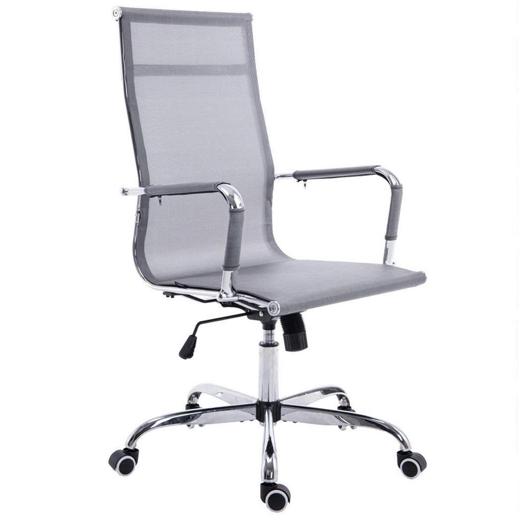 Bureaustoel ITALICA, Metalen Frame, Prachtig Ontwerp, met Ademend Mesh, Kleur Grijs
