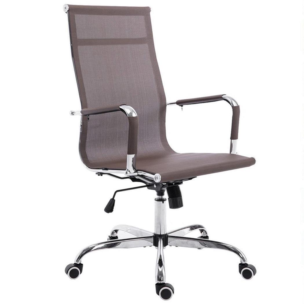 Bureaustoel ITALICA, Metalen Frame, Prachtig Ontwerp, met Ademend Mesh, Kleur Bruin