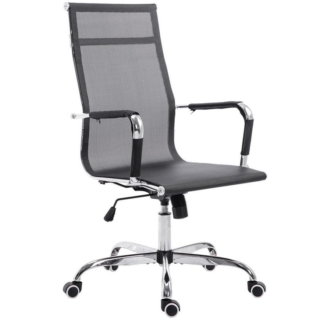 Bureaustoel ITALICA, Metalen Frame, Prachtig Ontwerp, met Ademend Mesh, Kleur Zwart