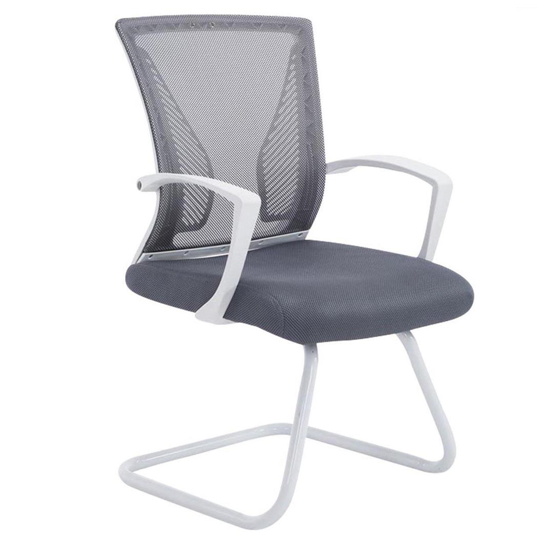 Vergaderstoel CUBA WHITE V,  Metalen Onderstel, van Ademend Mesh in de Kleur Grijs