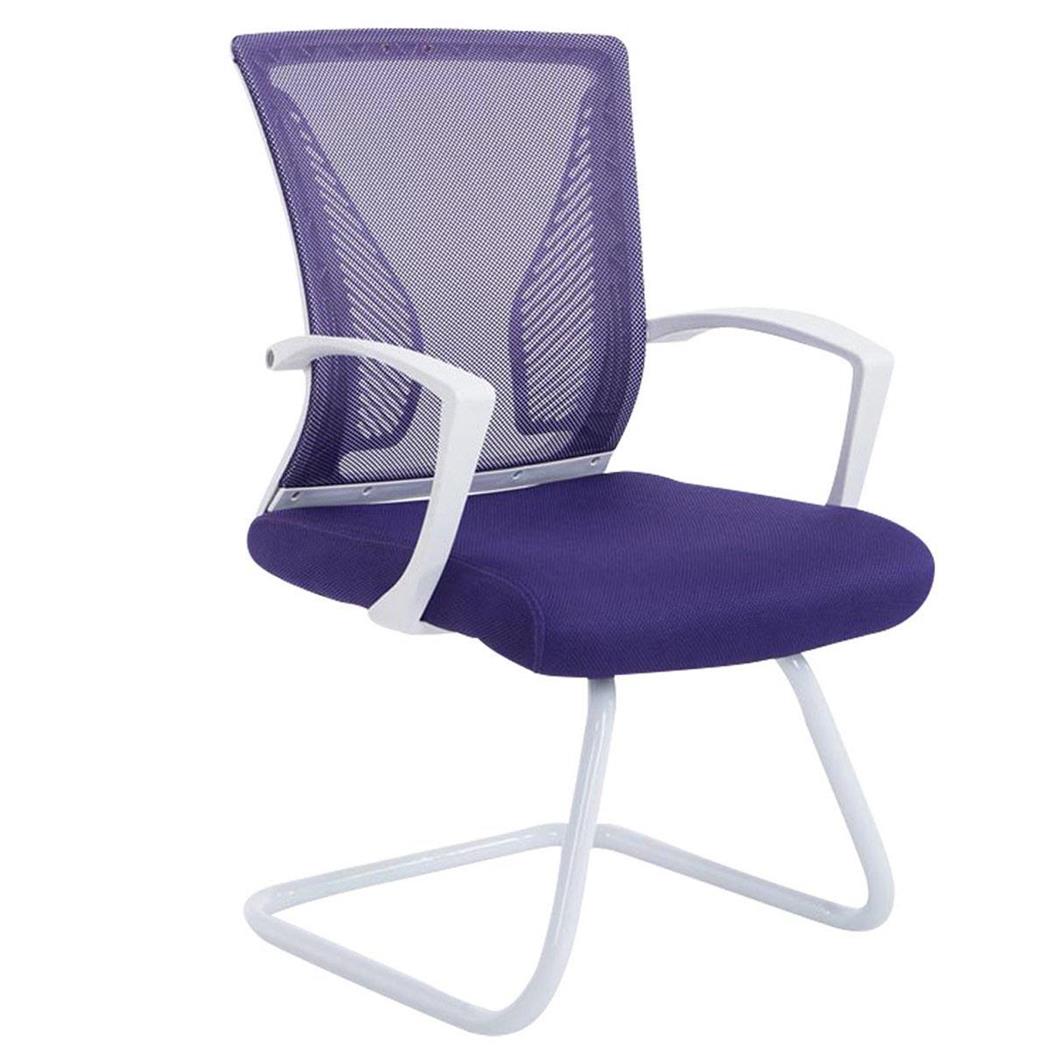 Vergaderstoel CUBA WHITE V,  Metalen Onderstel, van Ademend Mesh in de Kleur Paars
