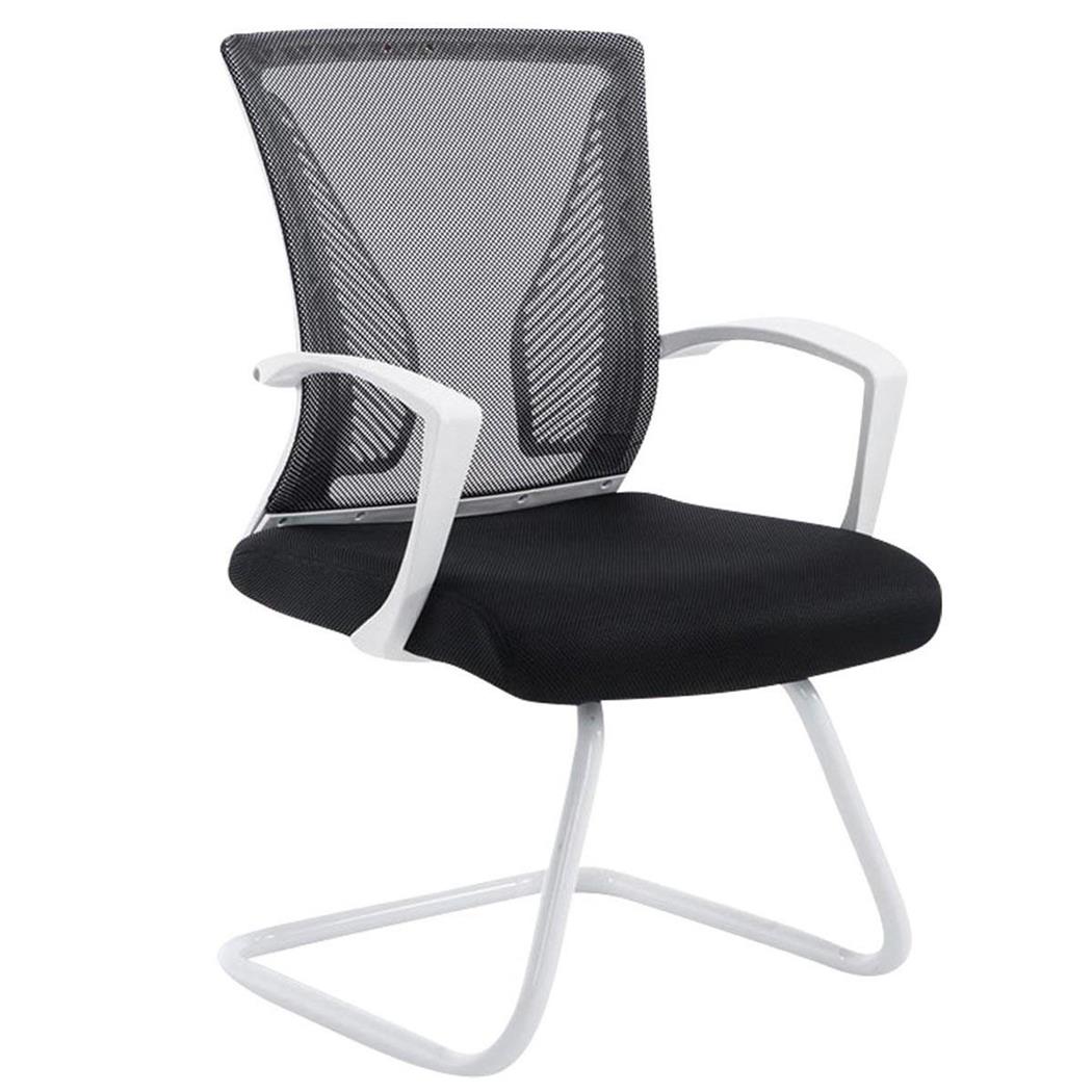 Vergaderstoel CUBA WHITE V,  Metalen Onderstel, van Ademend Mesh in de Kleur Zwart