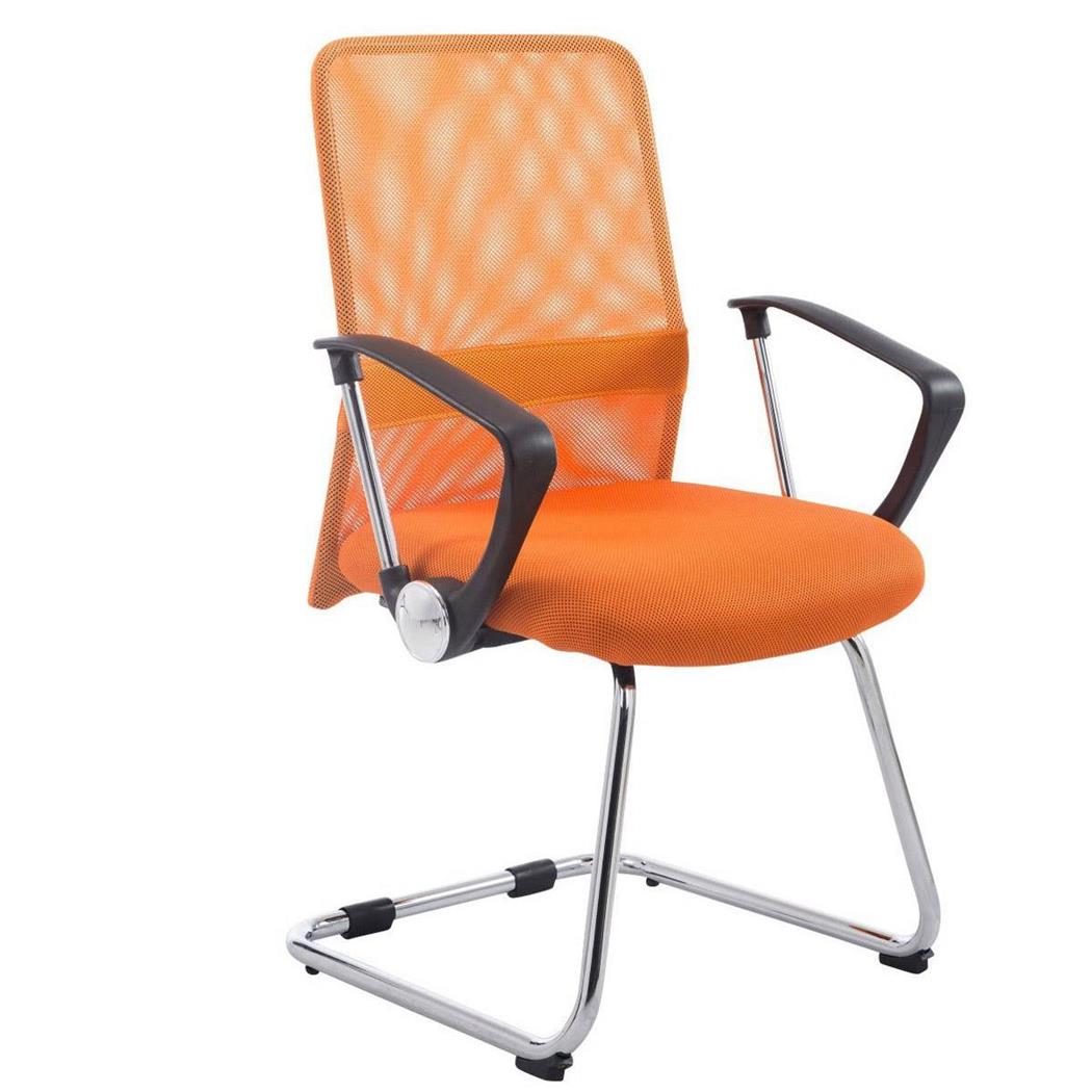 Vergaderstoel ASPEN V, Gewatteerde Zitting, in Ademend Mesh, Oranje