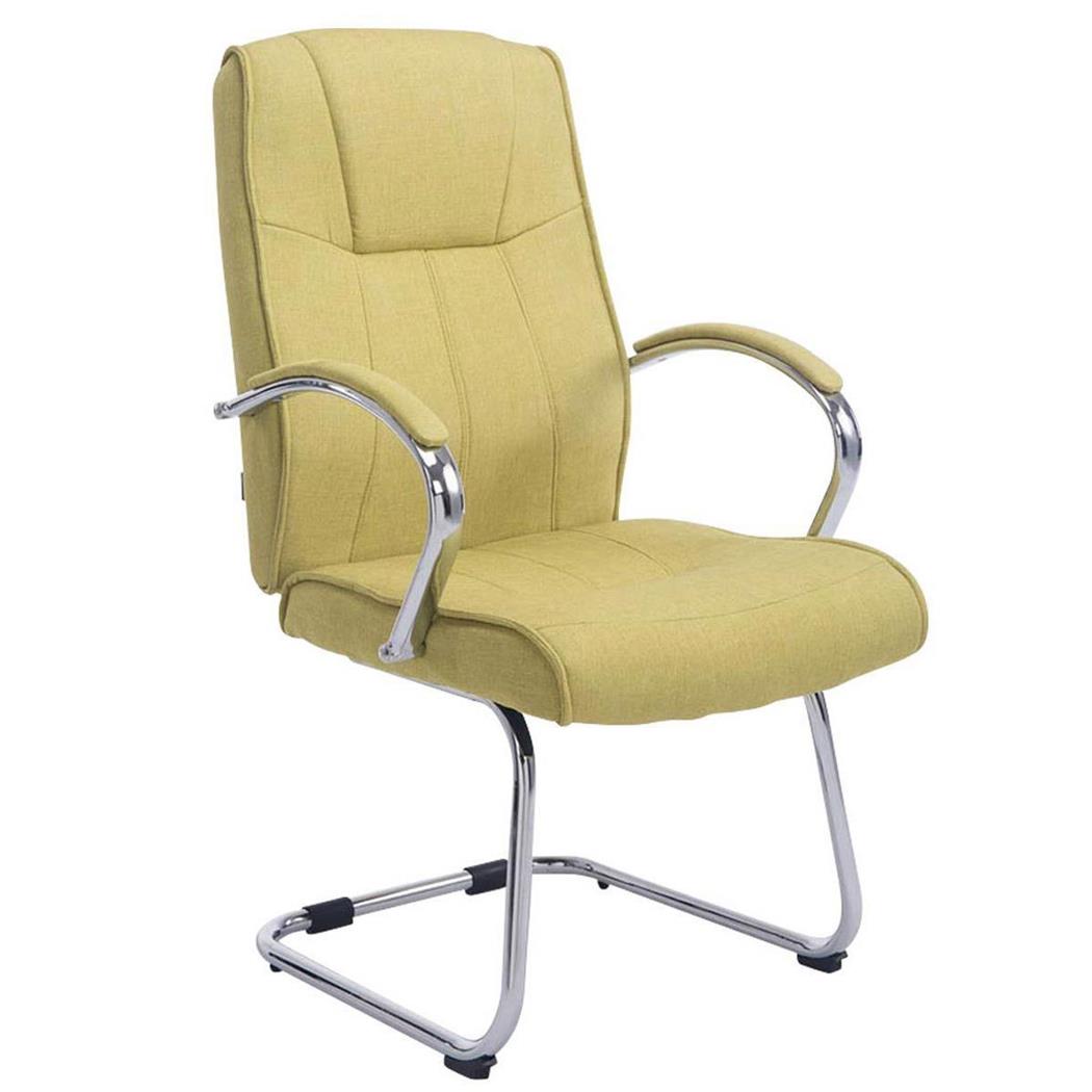 Vergaderstoel BORAU STOF met Metalen Frame, Armleuningen, Groene Bekleding
