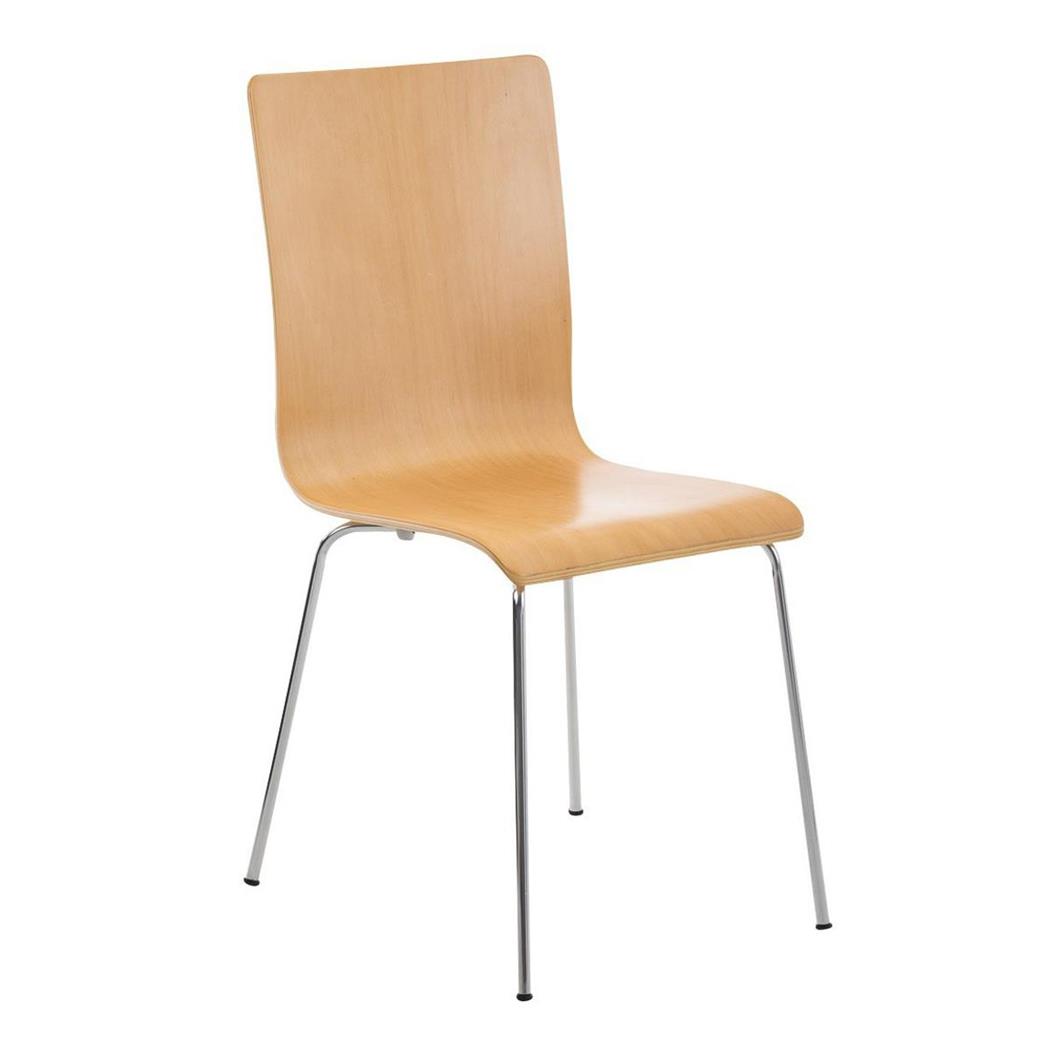 Vergaderstoel PERE, Metalen Poten, Houten Zitting, Kleur Beukenhout