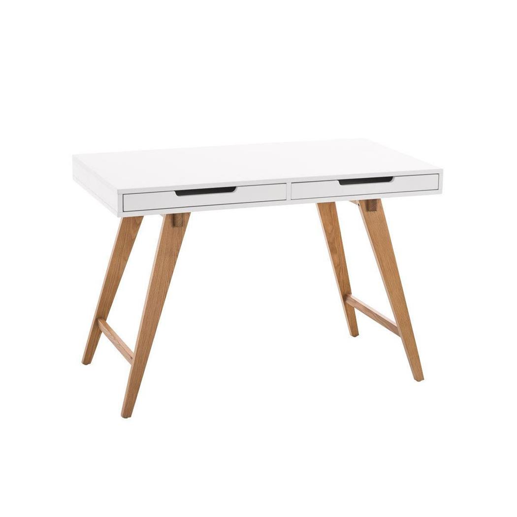 Bureau PROTON, Scandinavisch Ontwerp, Afmetingen 110x60x75 cm, van Hout kleur Wit/Eiken