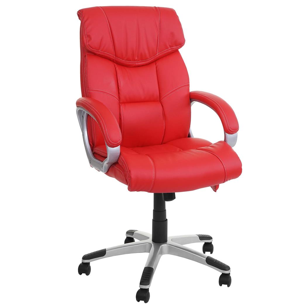 Directiestoel SANTIAGO MASSAGE, Dubbele Vulling, Kantelmechanisme, Dagelijks Gebruik 8h, in Rood