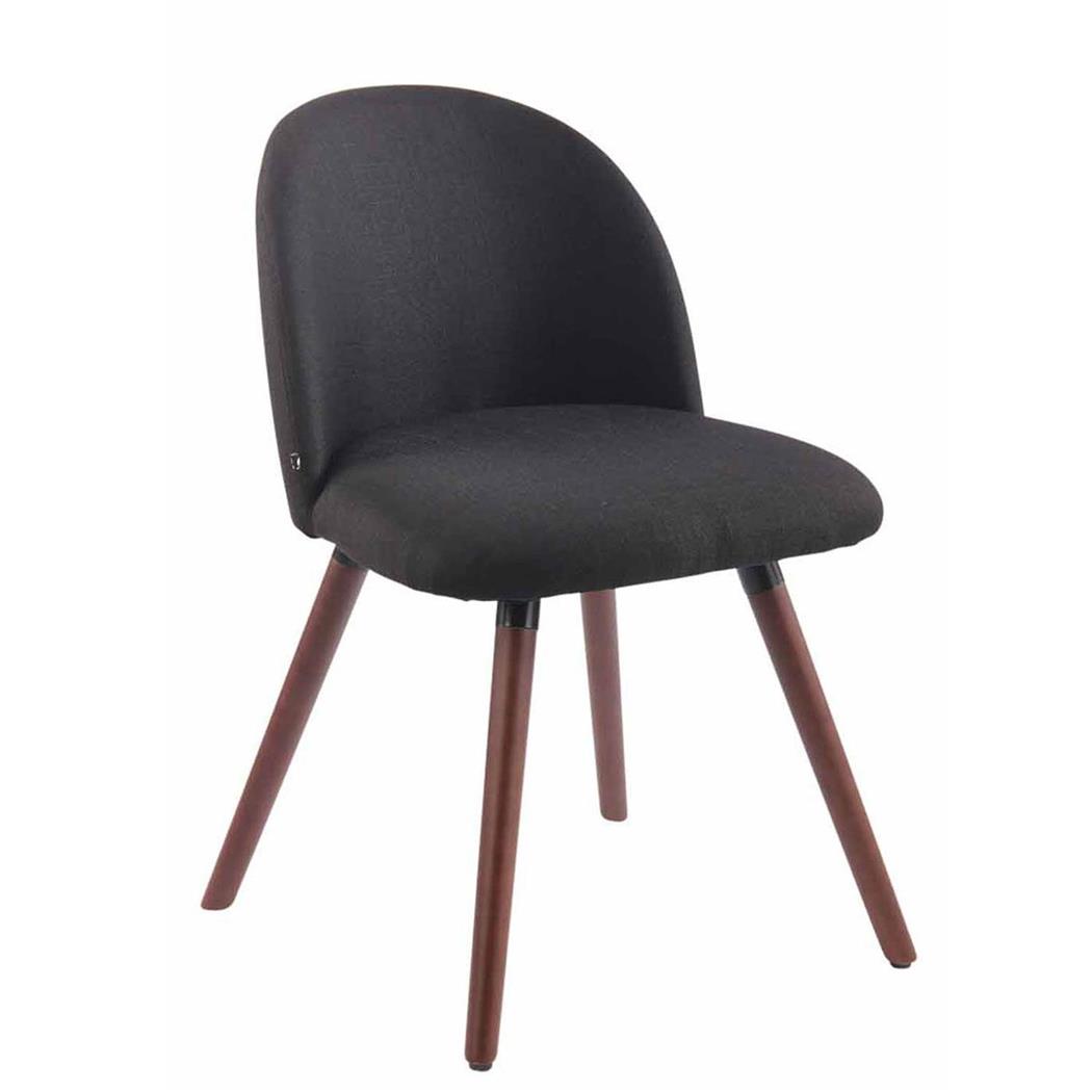 Vergaderstoel MINA, Exclusief Ontwerp, met Walnoothout, Zwart Stoffen Bekleding
