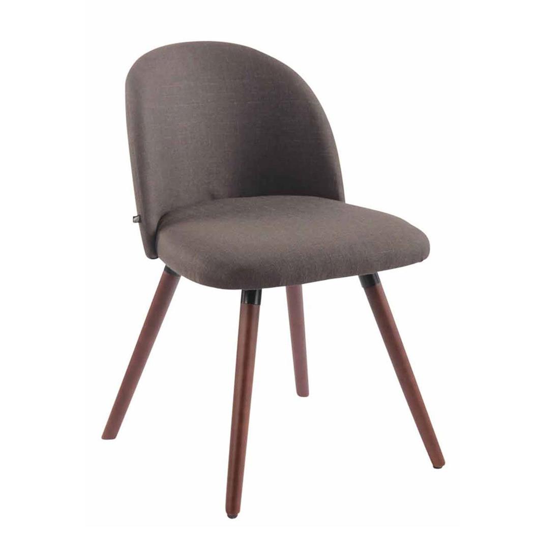 Vergaderstoel MINA, Exclusief Ontwerp, met Walnoothout, Donkergrijs Stoffen Bekleding