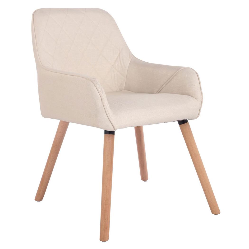 Vergaderstoel DARRY V STOF, Lichte Poten, met Stiksels, Beige