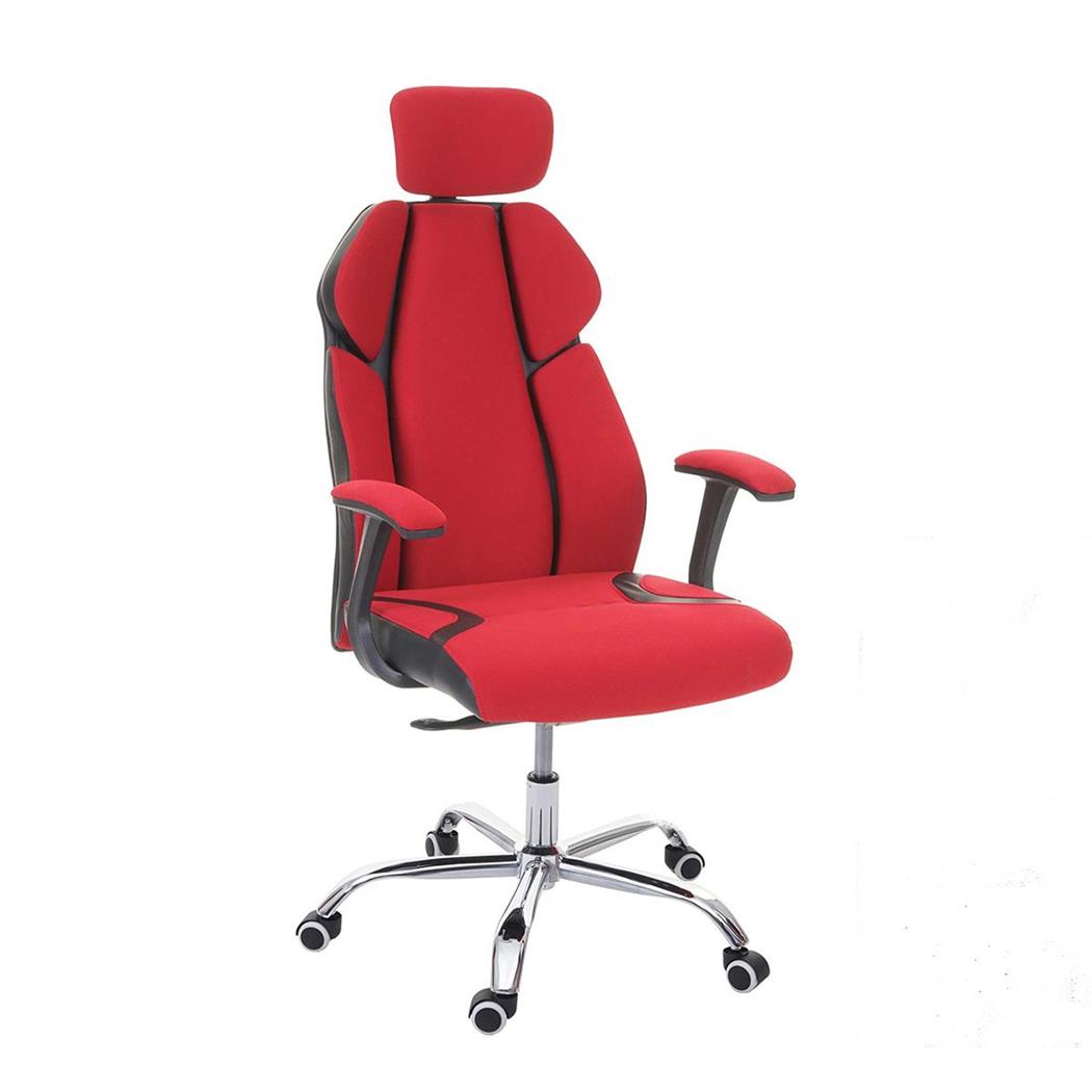 Bureaustoel TUCSON, Exclusief en Ergonomisch Ontwerp, Stoffen Bekleding, Kleur Rood