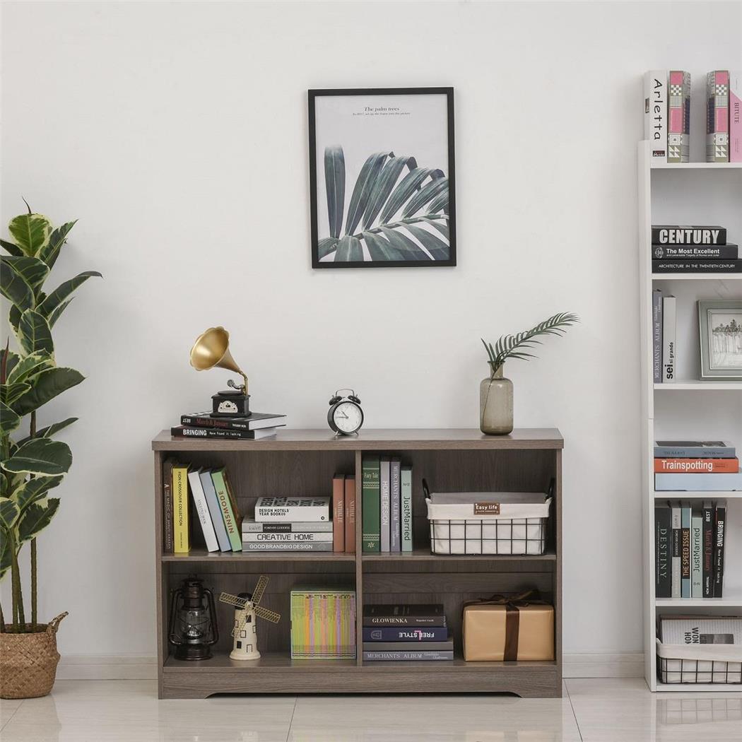 Boekenkast DALLAS, 4 Verstelbare Vakken, 119,5x29,5x76,5 cm, Bruin Hout