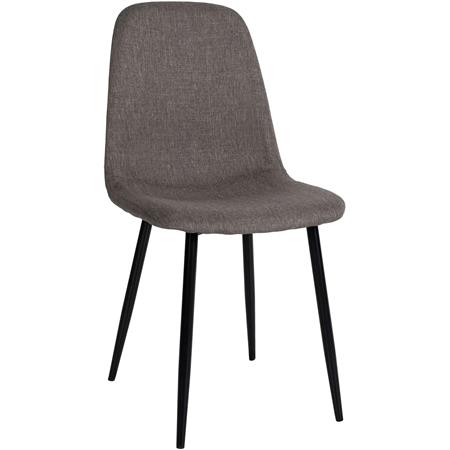 Vergaderstoel NAIPES, Stevig en Comfortabel, Zwarte Poten, Taupe Stof