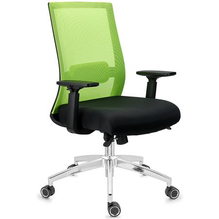 DEMO# Ergonomische Bureaustoel NIXON, Lendensteun, Metalen Onderstel, Gebruik 8 uur, Groen