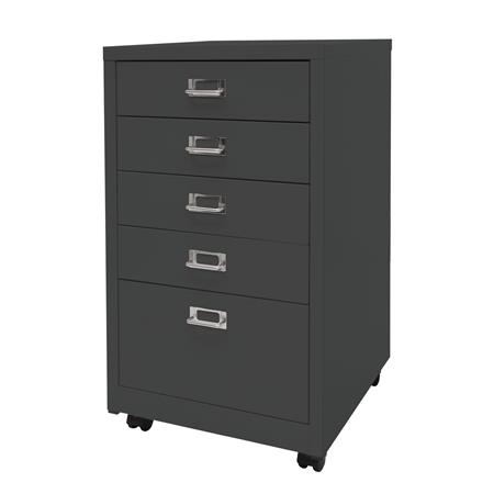 Archiefkast DONY PRO, 75x40x41 cm, met 5 laden van Staal, Kleur Donkergrijs