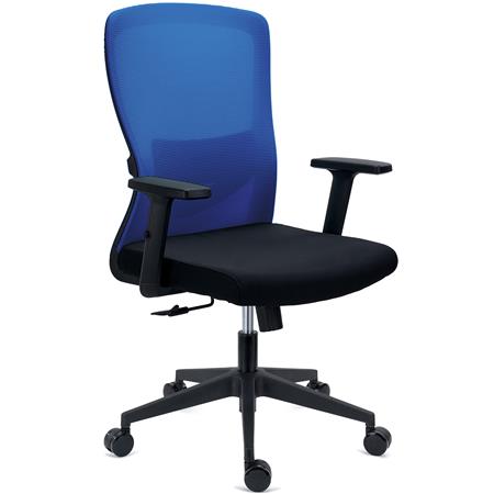 Ergonomische Bureaustoel NOTE, Gebruik 8h, Gewatteerde Lendensteun, Metalen Structuur, Blauw