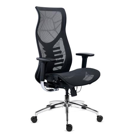 Ergonomische bureaustoel VICTUS, Verstelbare Zitting, Hoge Rugleuning, Zwart
