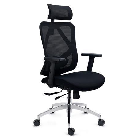 Ergonomische Bureaustoel LONDON, 3D Armleuningen, Verstelbare Zitting en Lendensteun, Zwart