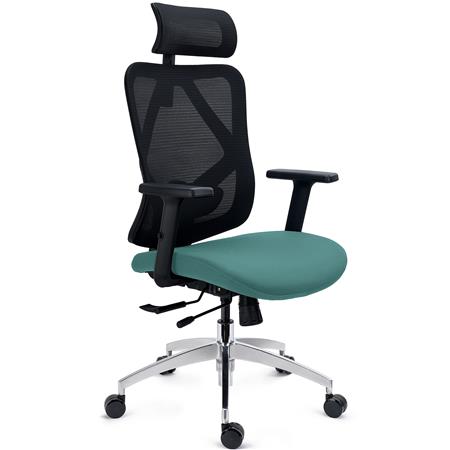 Ergonomische Bureaustoel LONDON, 3D Armleuningen, Verstelbare Zitting en Lendensteun, Groen