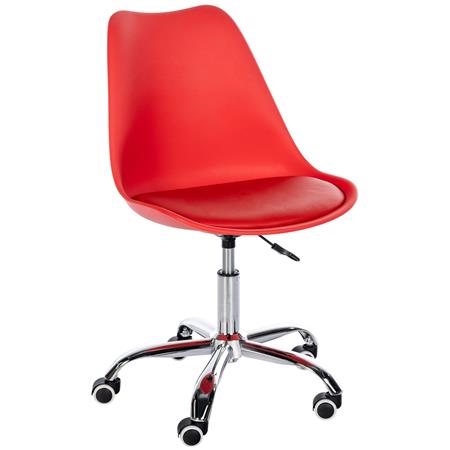Bureaustoel BAVIERA, Modern Ontwerp, In Hoogte Verstelbaar, Kleur Rood