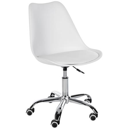 Bureaustoel BAVIERA, Modern Ontwerp, In Hoogte Verstelbaar, Kleur Wit