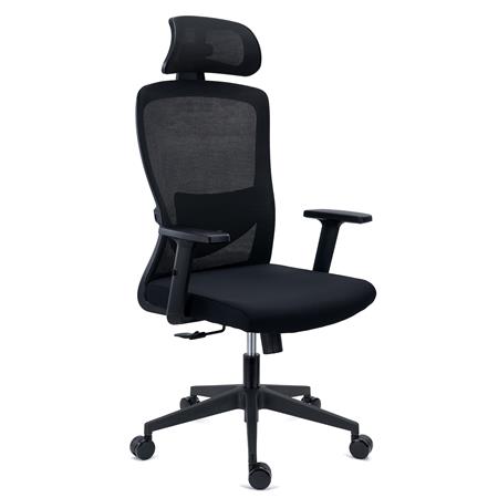 DEMO# Ergonomische Bureaustoel NOTE PRO, Gebruik 8h, Gewatteerde Lendensteun, Metalen Structuur, Zwart