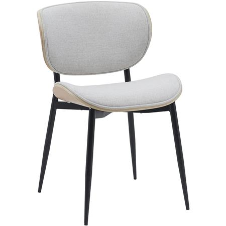 Vergaderstoel PORTER, Elegant Design, Metalen Onderstel in Lichkleurig Hout en Beige stof