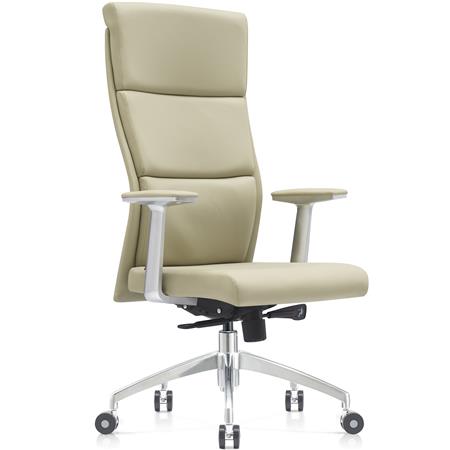 Directiestoel MONZA, Elegant, Modern Ontwerp, Verstelbaar, Echt Leder, Beige