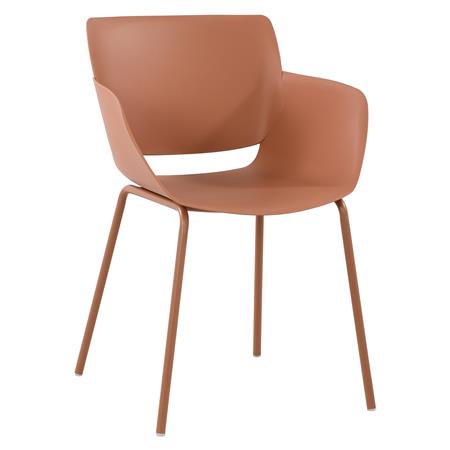 Set van 2 Vergaderstoelen RIKO, Armleuningen, Metalen Poten, Kleur Terracotta
