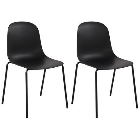 Set van 2 Vergaderstoelen EMMA, Stapelbaar, Metalen Poten, Kleur Zwart