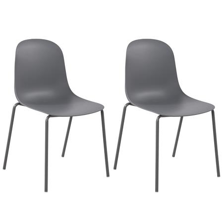 Set van 2 Vergaderstoelen EMMA, Stapelbaar, Metalen Poten, Kleur Donkergrijs