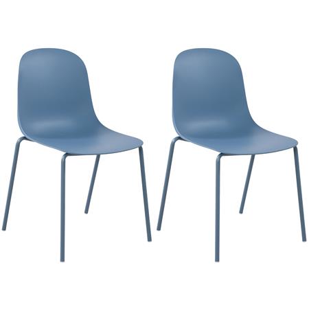 Set van 2 Vergaderstoelen EMMA, Stapelbaar, Metalen Poten, Kleur Blauw