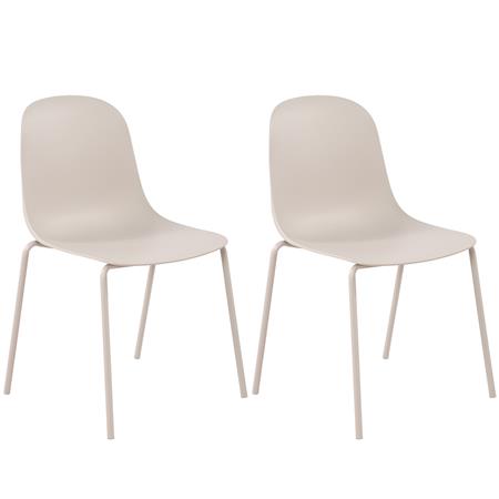 Set van 2 Vergaderstoelen EMMA, Stapelbaar, Metalen Poten, Kleur Lichtgrijs