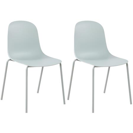 Set van 2 Vergaderstoelen EMMA, Stapelbaar, Metalen Poten, Kleur Lichtblauw