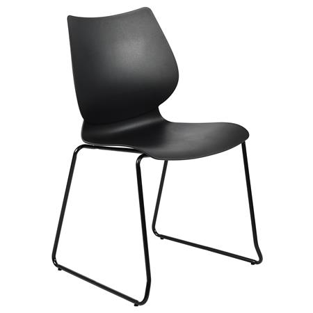 Vergaderstoel MARIO, Stapelbaar tot 8 Stuks, Metalen Poten, Kleur Zwart