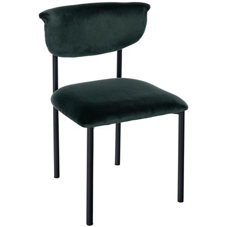 Bezoekersstoel TUCKER FLUWEEL, Elegant en Comfortabel, Zwarte Poten, Groen