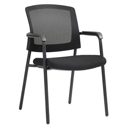 Vergaderstoel CARTER, Stapelbaar, Metalen frame, Zwart