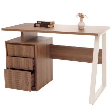 Bureau HESSEN, Modern Ontwerp, Afmetingen 77x118x58cm, in Melamine Hout KLeur Donkerbruin