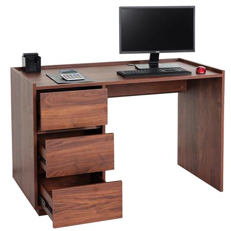 Bureau NORWAY, Modern Ontwerp, Afmetingen 78x121x60cm, in Hout KLeur Walnoot