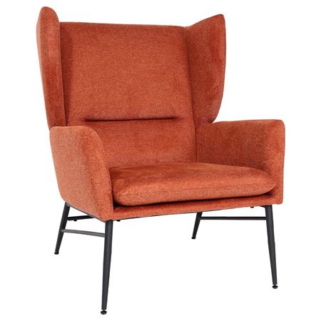 Fauteuil CROFT, Exclusief Comfortabel Ontwerp, Hoge Rugleuning Bekleed met Terracotta Stof
